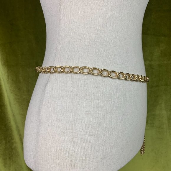 S O L D * Vintage Gold Chain Belt/Lariat Necklace With Tassels - Picture 5 of 10